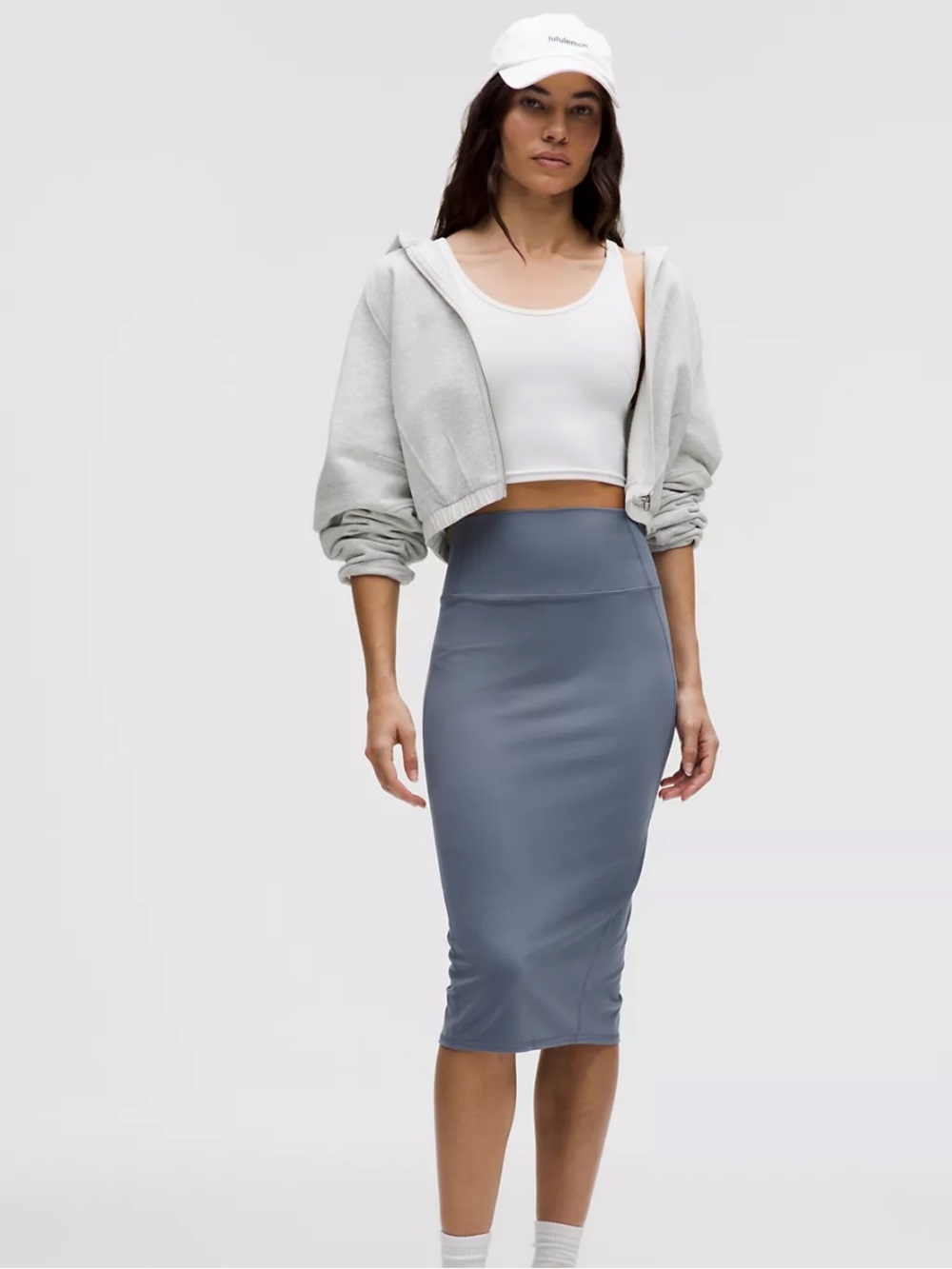 NWT Lululemon Nulu Slim-Fit High-Rise Midi Skirt Oasis Blue Size 4